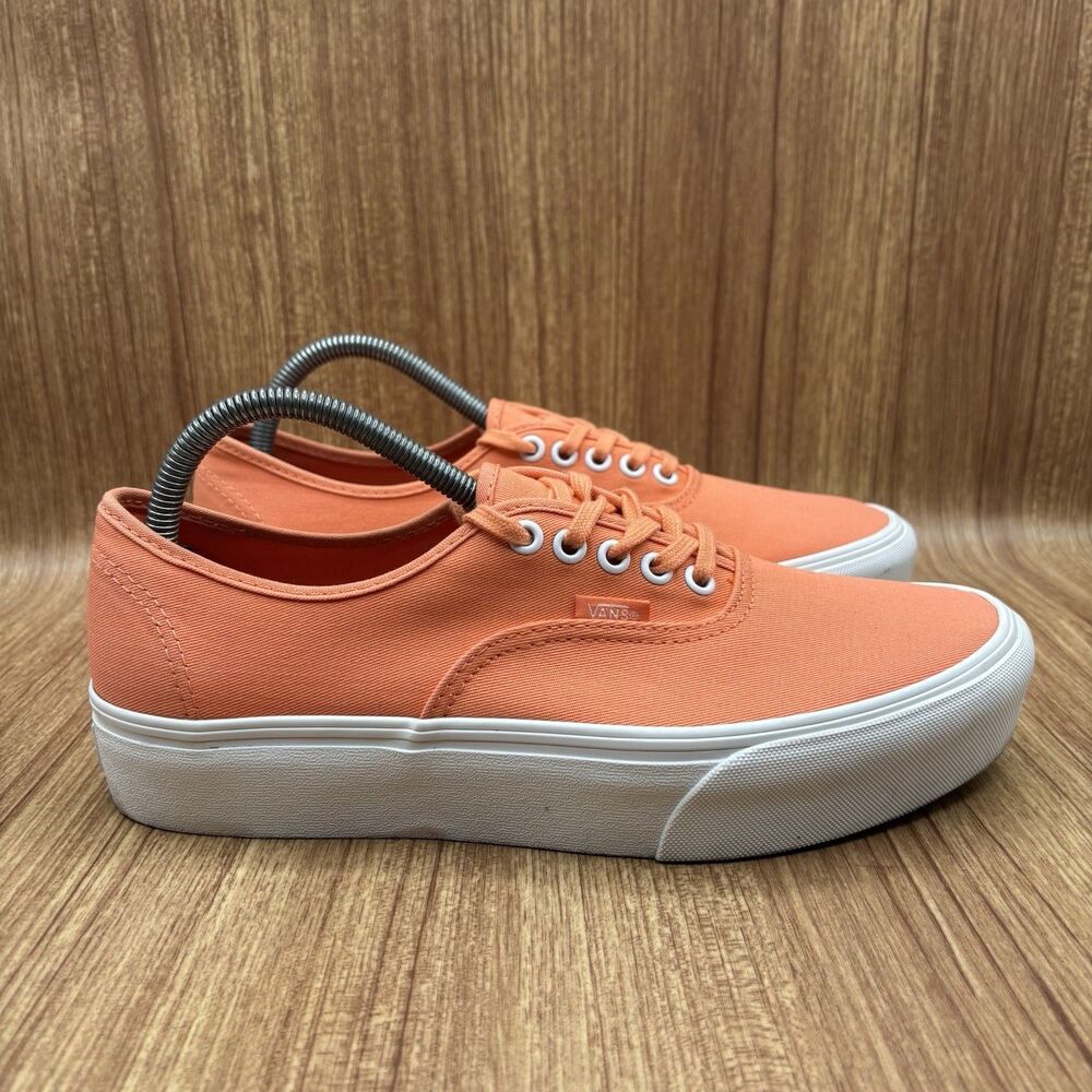 VANS AUTHENTIC PLATFORM LOW UNISEX MEN SIZE 9 WOMEN SIZE 10.5 SHOES ORANGE MELON